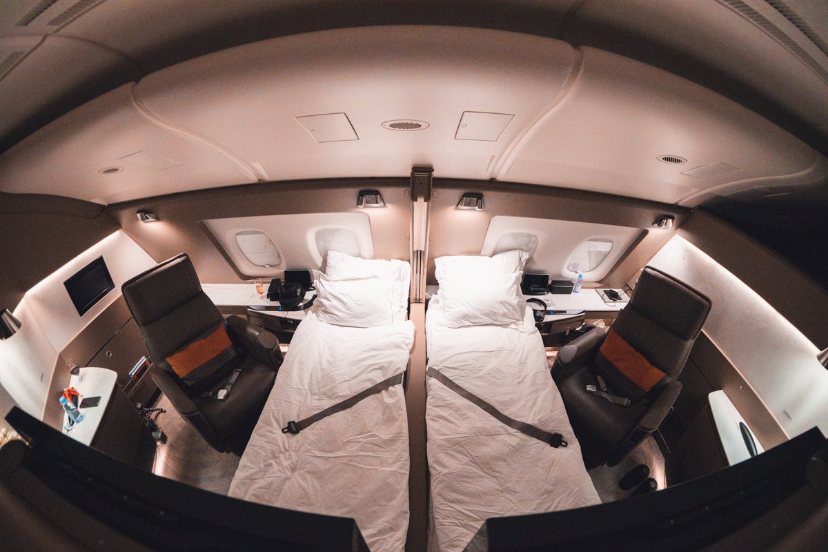 Singapore Airlines new A380 First Suite Double Bed. Credit: Singapore Airlines