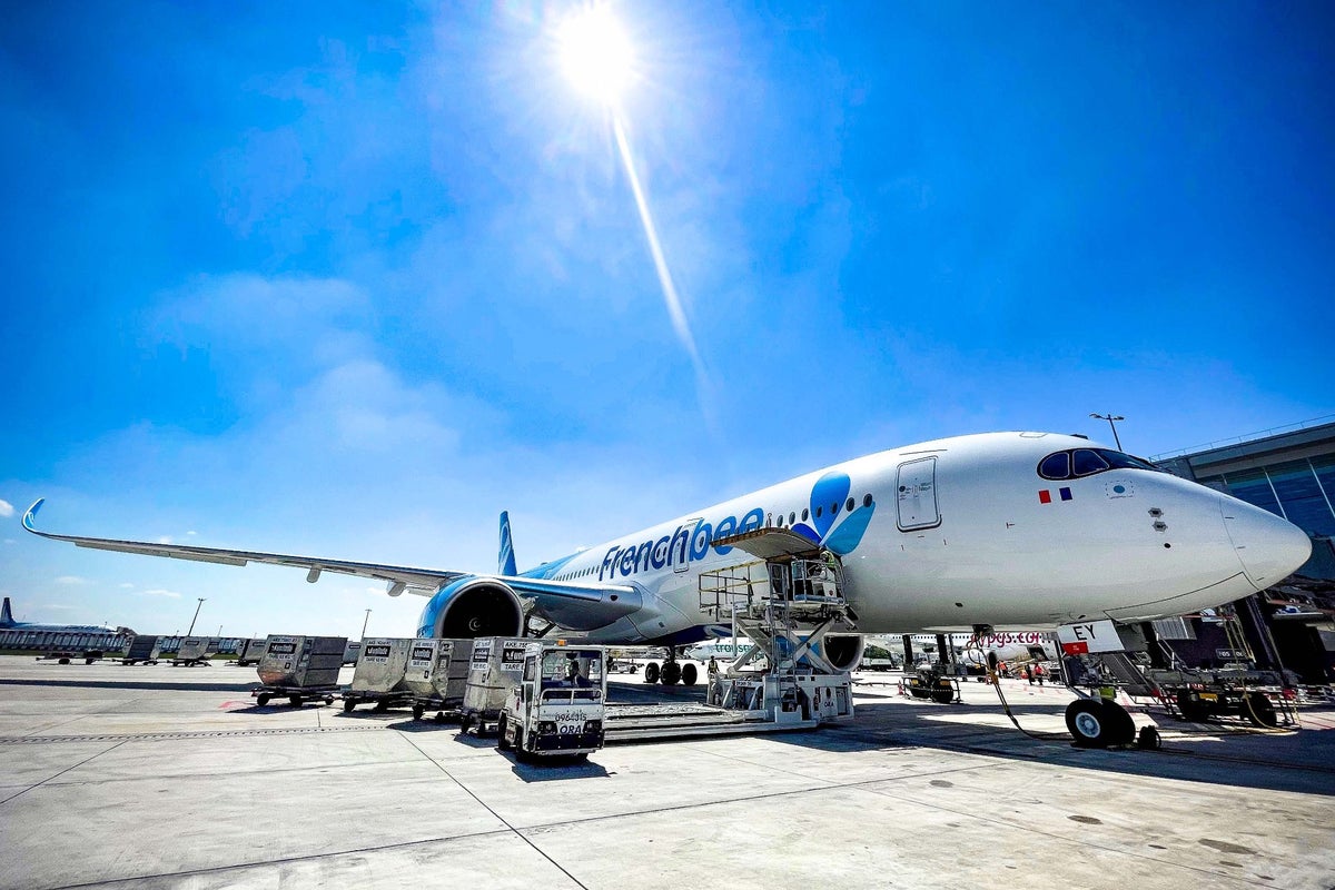 French Bee airplane at gate