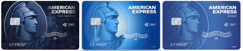 Amex cash back card family